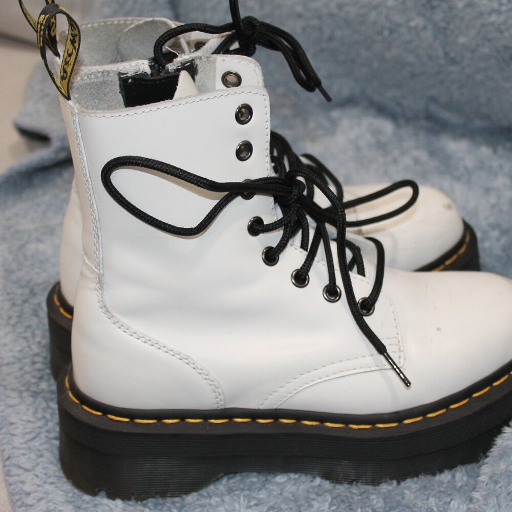 Doc Marten's White Air Wair Jadon Platforms, Size 6